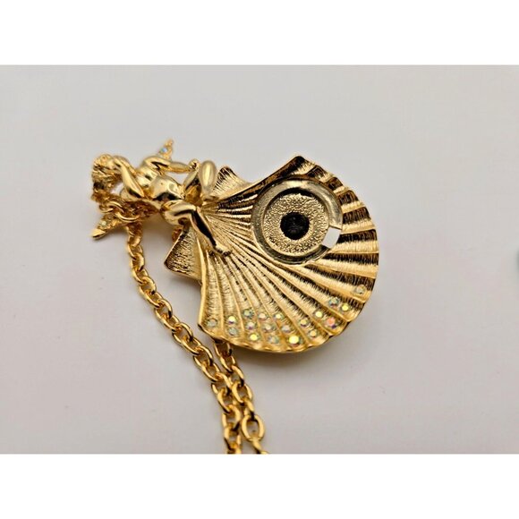 Kirks Folly Whispering Angel Interchangeable Seashell Brooch Pendant Necklace - Picture 12 of 14